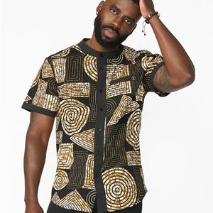 Divanu Black and Gold Men’s Dress Shirt